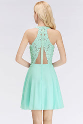 Affordable V-Neck Short Lace Birdesmaid Dresses Online-27dress